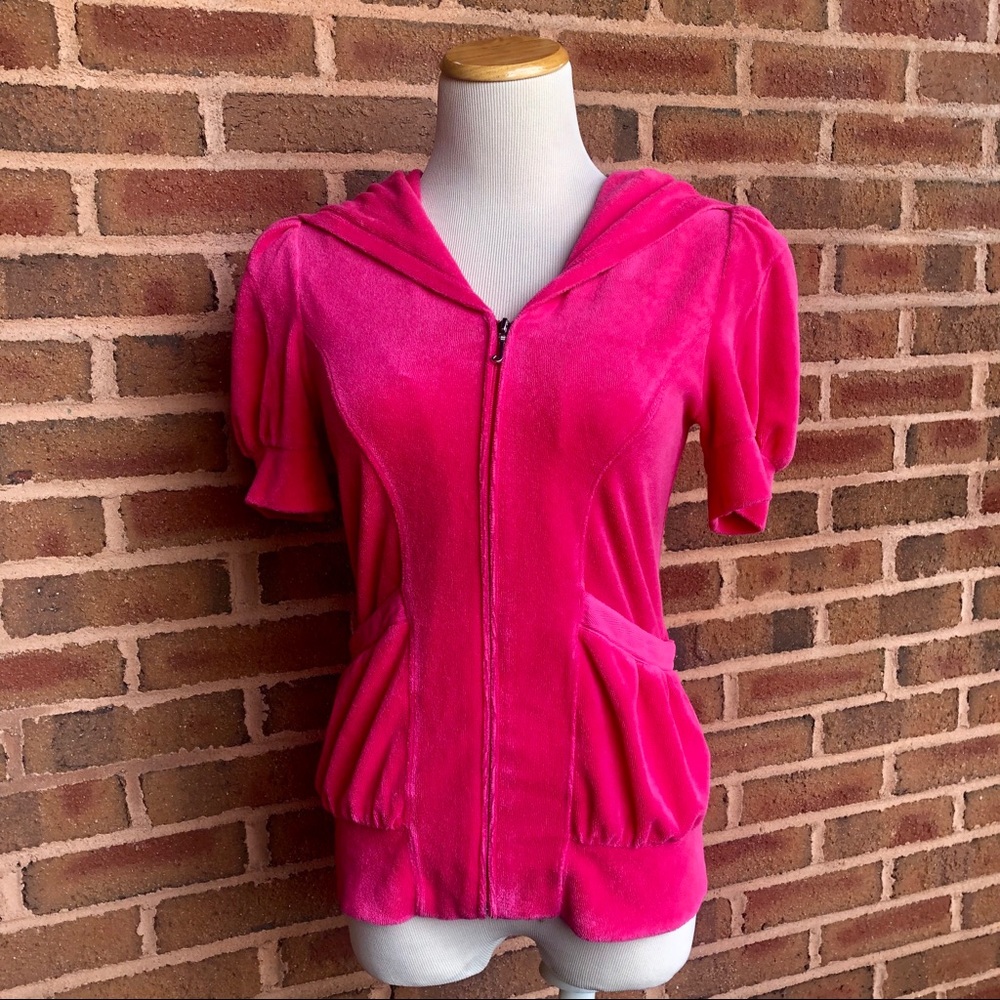 Juicy Couture Pink Zip-Up Hoodie Jacket sz Med